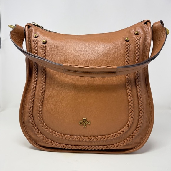 orYANY Brown Braided Leather Shoulder Bag – Gold Hardware, Boho Crossbody Style - Picture 16 of 16